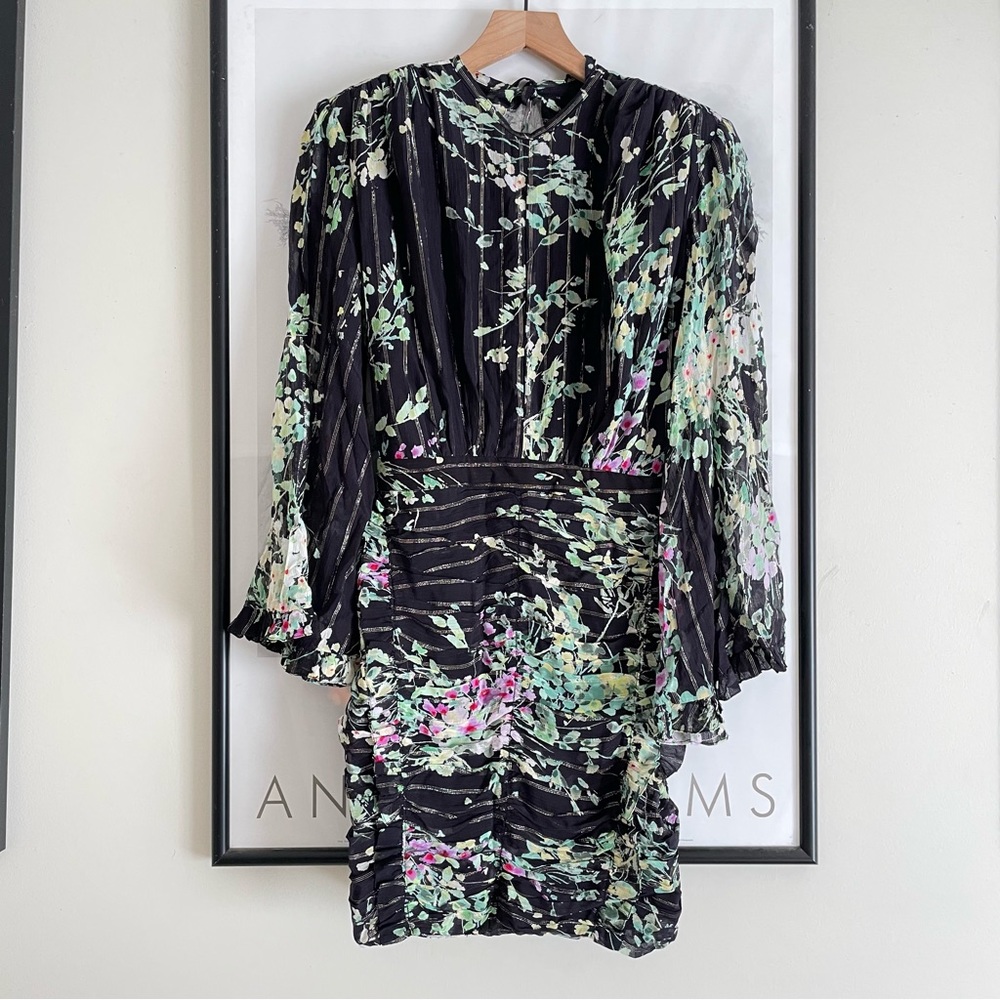 Sabina Musayev Romana Mini Dress Black Floral Small Open Back NWT - Picture 7 of 16